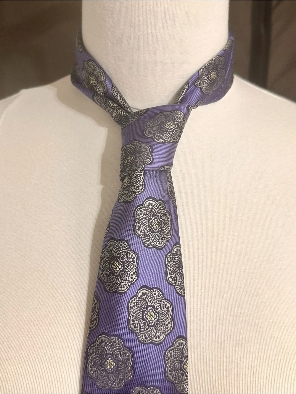 Purple Floral Medallion Men's Tie